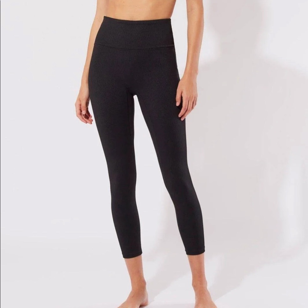 NWT solid & striped high tide ribbed legging blackout